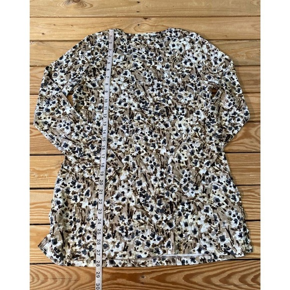 NEW Isaac Mizrahi Live Scoop Neck Long Sleeve Tunic Size Small Women’s Wheat - Picture 5 of 8